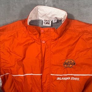 Red Oak Sportswear Fleece Lined Oklahoma State Cowboys Zip up Jacket Orange M
